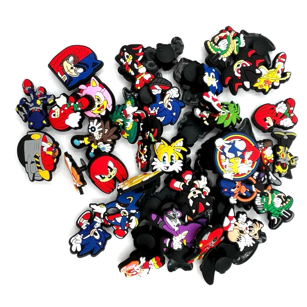 50 Pcs Sonic the Hedgehog Character Theme Charms Rubber Clogs Shoe Collab